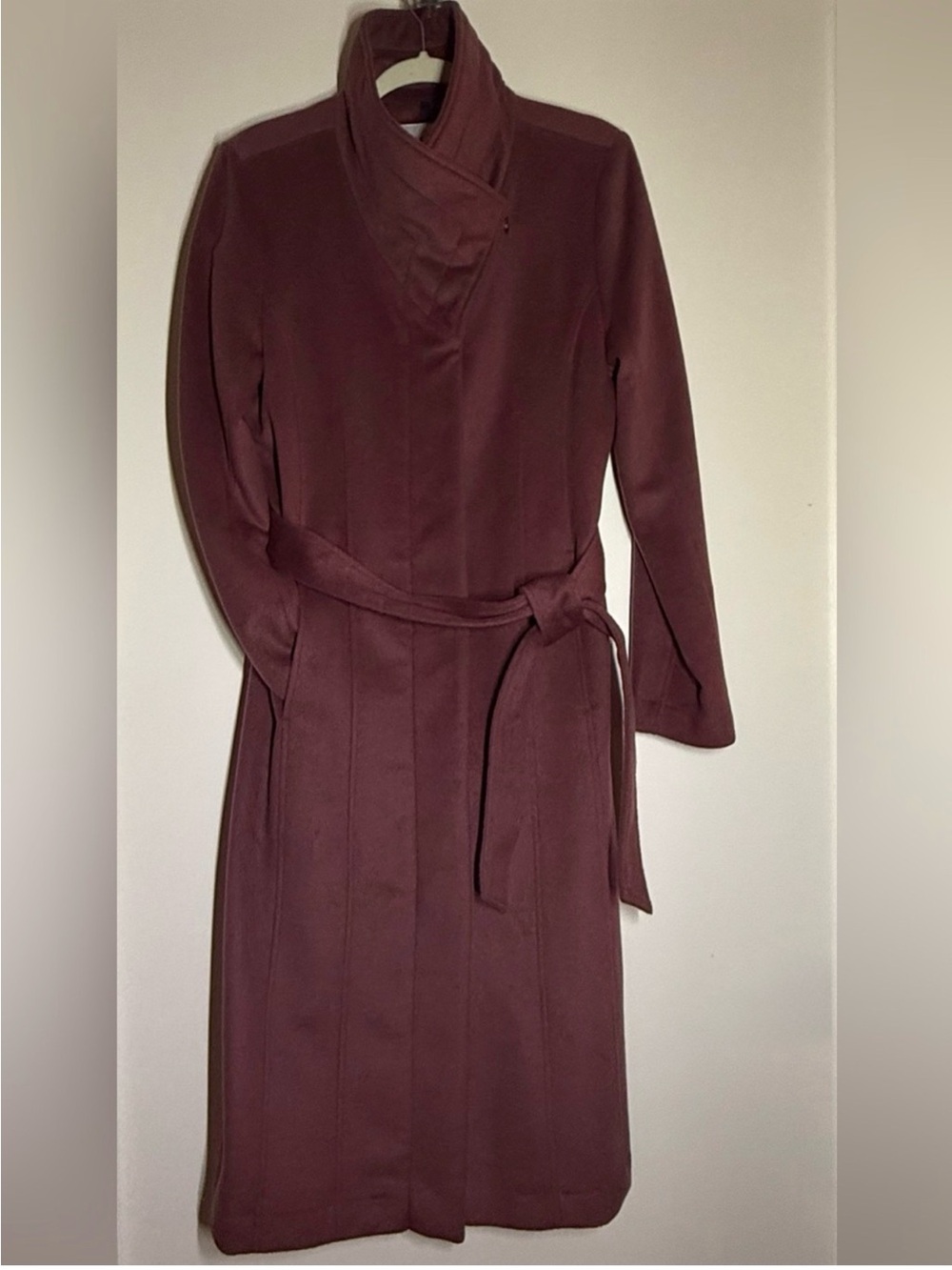 Women's Cole Haan Wool Coat Dark Pink Size 10